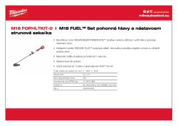 MILWAUKEE M18 FUEL™ Set pohonné hlavy a nástavce strunová sekačka 4933464956 A4 PDF