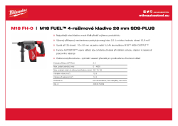 MILWAUKEE M18 FUEL™ 4-režimové kladivo 26 mm SDS-PLUS 4933478499 A4 PDF