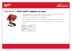 MILWAUKEE M12™-M18™ nabíječka do auta 4932459205 A4 PDF