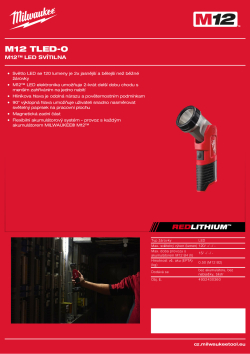 MILWAUKEE M12™ LED svítilna 4932430360 A4 PDF