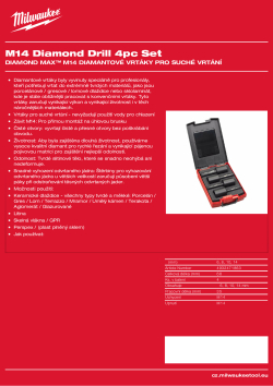 MILWAUKEE DIAMOND MAX™ sada vrtáků 4 ks 4932471863 A4 PDF