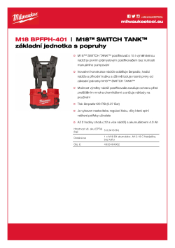 MILWAUKEE M18™ SWITCH TANK™ základní jednotka s popruhy 4933464962 A4 PDF