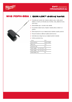 MILWAUKEE QUIK-LOK™ drátěný kartáč 4932479985 A4 PDF