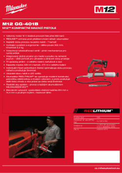 MILWAUKEE M12™ kompaktní mazací pistole 4933441675 A4 PDF