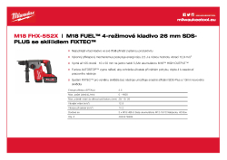 MILWAUKEE M18 FUEL™ 4-režimové kladivo 26 mm SDS-PLUS se sklíčidlem FIXTEC™ 4933478889 A4 PDF