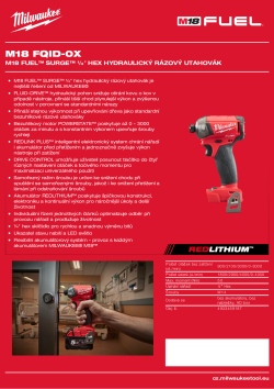 MILWAUKEE M18 FUEL™ SURGE™ ¼″ hex hydraulický rázový utahovák 4933459187 A4 PDF