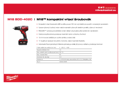 MILWAUKEE M18™ kompaktní vrtací šroubovák 4933443565 A4 PDF