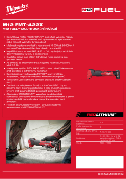 MILWAUKEE M12 FUEL™ multifunkční nářadí 4933472239 A4 PDF