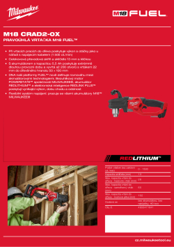 MILWAUKEE Pravoúhlá vrtačka M18 FUEL™ 4933471641 A4 PDF