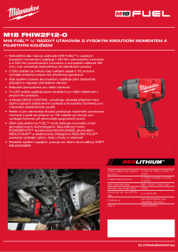 MILWAUKEE M18 FUEL™ ½″ rázový utahovák s vysokým krouticím momentem a pojistným koužkem 4933498056 A4 PDF