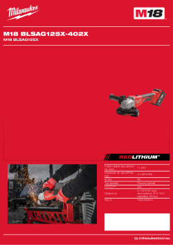 MILWAUKEE M18 bezuhlíková úhlová bruska 125 mm s posuvným spínačem 4933492644 A4 PDF