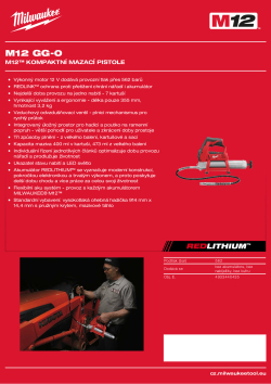 MILWAUKEE M12™ kompaktní mazací pistole 4933440435 A4 PDF