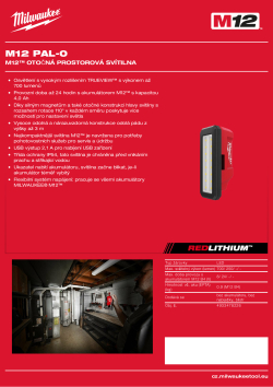 MILWAUKEE M12™ Otočná svítilna 4933478226 A4 PDF