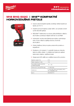 MILWAUKEE M18™ horkovzdušná pistole 4933459773 A4 PDF