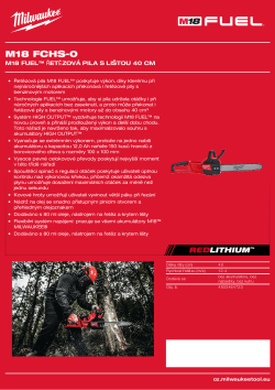 MILWAUKEE M18 FUEL™ řetězová pila s lištou 40 cm 4933464723 A4 PDF