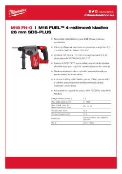 MILWAUKEE M18 FUEL™ 4-režimové kladivo 26 mm SDS-PLUS 4933478499 A4 PDF