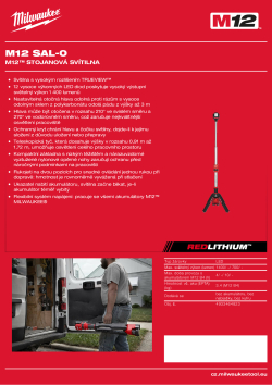 MILWAUKEE M12™ stojanová svítilna 4933464823 A4 PDF