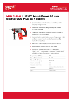 MILWAUKEE M18™ bezuhlíkové 26 mm kladivo SDS-Plus se 4 režimy 4933479426 A4 PDF