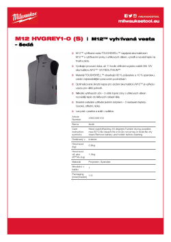 MILWAUKEE M12™ vyhřívaná vesta – šedá 4932480100 A4 PDF