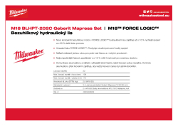 MILWAUKEE M18™ FORCE LOGIC™ bezuhlíkový lis 4933480903 A4 PDF