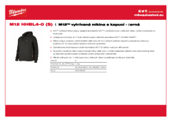 MILWAUKEE M12™ vyhřívaná mikina s kapucí - černá 4932480061 A4 PDF