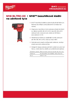MILWAUKEE M18™ bezúhlíkové kleště na závitové tyče 4933471150 A4 PDF
