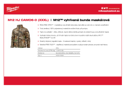 MILWAUKEE M12™ vyhřívaná bunda maskáčová 4933479364 A4 PDF