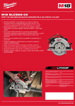 MILWAUKEE M18™ 66 mm bezuhlíková okružní pila na dřevo a plast 4933464589 A4 PDF