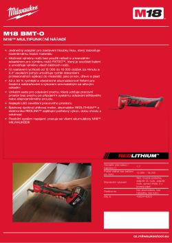 MILWAUKEE M18™ multifunkční nářadí 4933446203 A4 PDF