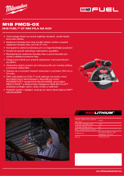 MILWAUKEE M18 FUEL™ pila na kov 4933459192 A4 PDF