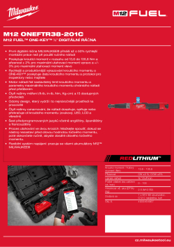 MILWAUKEE M12 FUEL™ ONE-KEY™ ⅜″ digitální ráčna 4933464967 A4 PDF
