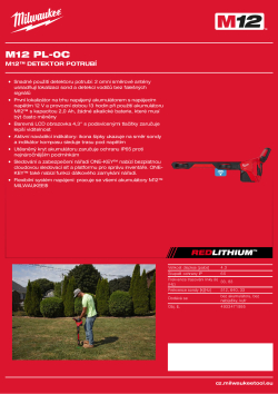 MILWAUKEE M12™ detektor potrubí 4933471995 A4 PDF