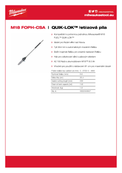 MILWAUKEE QUIK-LOK™ řetězová pila 4932464957 A4 PDF