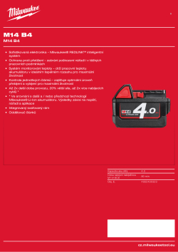MILWAUKEE M14™ 4,0 Ah akumulátor 4932430323 A4 PDF