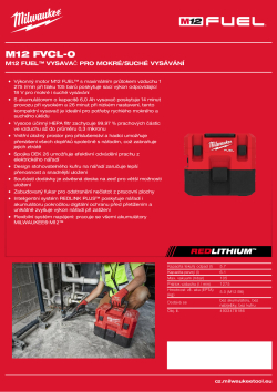 MILWAUKEE M12 FUEL™ Vysavač pro mokré/suché vysávání 4933478186 A4 PDF