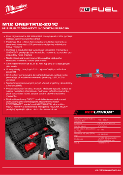 MILWAUKEE M12 FUEL™ ONE-KEY™ ½″ digitální ráčna 4933464970 A4 PDF