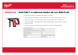 MILWAUKEE M18 FUEL™ 4-režimové kladivo 26 mm SDS-PLUS 4933478500 A4 PDF