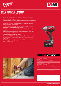 MILWAUKEE M18™  ½″ rázový utahovák 4933443607 A4 PDF