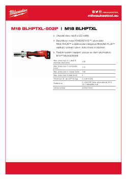 MILWAUKEE M18™ FORCE LOGIC™ bezuhlíkový hydraulický lis XL 4933479441 A4 PDF