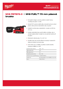 MILWAUKEE M18 FUEL™ 75 mm pásová bruska 4933479614 A4 PDF