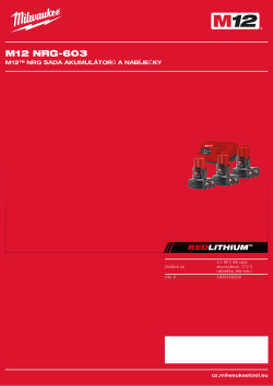 MILWAUKEE M12™ sada akumulátorů a nabíječky 4933459208 A4 PDF