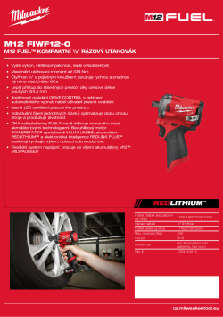 MILWAUKEE M12 FUEL™ kompaktní ½″ rázový utahovák 4933464615 A4 PDF