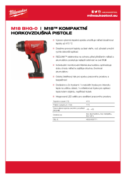 MILWAUKEE M18™ horkovzdušná pistole 4933459771 A4 PDF