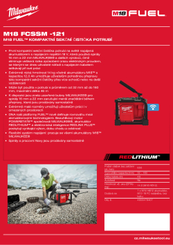MILWAUKEE Kompaktní sekční čistička potrubí M18 FUEL™ 4933478407 A4 PDF