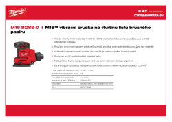 MILWAUKEE M18™ vibrační bruska na čtvrtinu listu brusného papíru 4933479966 A4 PDF