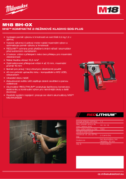 MILWAUKEE M18™ kompaktní 2-režimové kladivo SDS-Plus 4933459542 A4 PDF