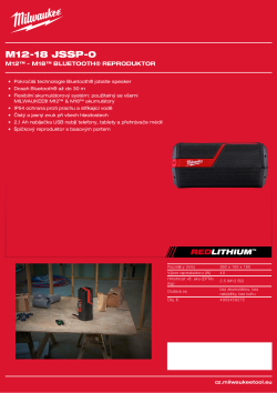 MILWAUKEE M12™ - M18™ Bluetooth® reproduktor 4933459275 A4 PDF