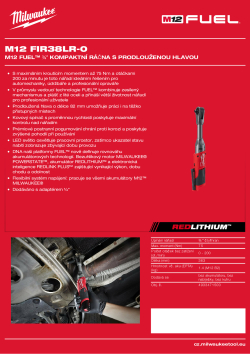 MILWAUKEE M12 FUEL™ ⅜″ Kompaktní ráčna s prodlouženou hlavou 4933471500 A4 PDF