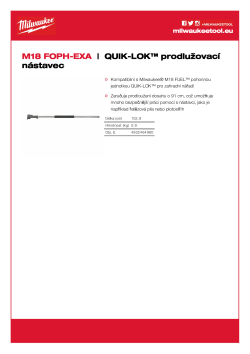 MILWAUKEE QUIK-LOK™ prodlužovací nástavec 4932464960 A4 PDF