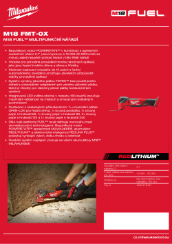 MILWAUKEE M18 FUEL™ multifunkční nářadí 4933478491 A4 PDF